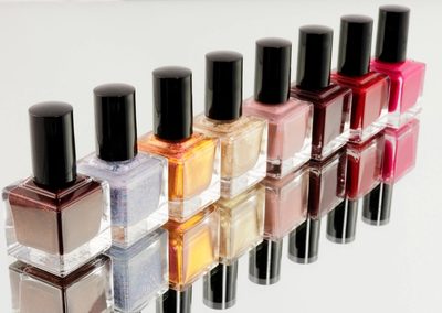 Rows of nail polish colors